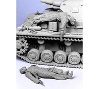 Kit de Modelo de Soldado de Resina herido de la tripulación del Tanque alemán de la Segunda Guerra Mundial 1/35 (2 Personas, sin Tanque)/Kit en Miniatura sin Montar y sin pintar/YH-6976 Goodmoel