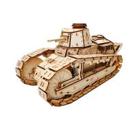 Kit de modelo de tanque de madera 3D para adultos, rompecabezas de construcción de tanques militares FT-17 con control remoto, juego de ingeniería de orugas motorizadas, idea de regalo única