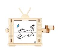 Kit De Modelo De TV Retro: Modelo De Máquina De Animación Con Manivela, Juguete De Madera Con Forma De TV, Kits Para Hacer Máquinas De Animación Con Manivela - Para Niños, Cumpleaños, Navidad, Año Nue