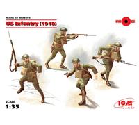 Kit De Modelo Plástico 1:35 Us Infantry (1918) ICM (4 Figuras)