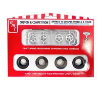 Kit de modelo Skill 2 ""Spokes 'N Stripes"" con ruedas y neum ticos (4 piezas, escala 1/25) de AMT