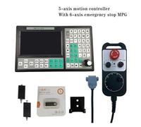 Kit de modernización CNC, Controlador CNC fuera de línea SMC5-5-NN, conjunto de 5 ejes, de control de movimiento de 500 KHz con volante de parada de emergencia de 6 ejes(5Axis with HandWheel)