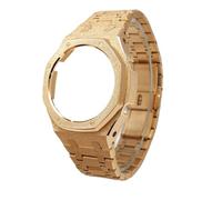 Kit de modificación correa caja oro esmerilado acero inoxidable compatible con Casio GShock GA2100 GA-B2100 GM2100 Actualización reloj metal bisel lujo(Frost Gold,GM-2100)
