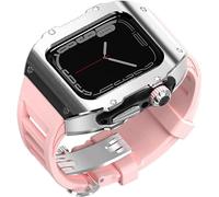 Kit de modificación de la banda de goma de reloj de acero inoxidable, para la serie 9 8 7 6 5 4 SE Reemplazo, la estuche de los hombres, las correas de la caja de la caja, para la serie iWatch 45 mm