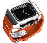 Kit de modificación de la banda de goma de reloj de acero inoxidable, para la serie 9 8 7 6 5 4 SE Reemplazo, la estuche de los hombres, las correas de la caja de la caja, para la serie iWatch 45 mm