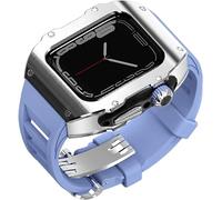 Kit de modificación de la banda de goma de reloj de acero inoxidable, para la serie 9 8 7 6 5 4 SE Reemplazo, la estuche de los hombres, las correas de la caja de la caja, para la serie iWatch 45 mm