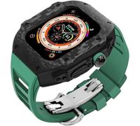 Kit de modificación de la banda de goma de reloj de fibra de carbono, para Ultra 8/7/6/5/4/SE 49 mm 45 mm 44 mm, hombres RM Watch Case Sport Accesorios de reemplazo de correa transpirable