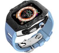 Kit de modificación de la banda de goma de reloj de fibra de carbono, para Ultra 8/7/6/5/4/SE 49 mm 45 mm 44 mm, hombres RM Watch Case Sport Accesorios de reemplazo de correa transpirable