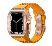 Kit de modificación de la banda para ver 44 mm de 45 mm, estuche de reloj de aleación de titanio para la serie iWatch 8 7 6 5 4 SE, kit de mod Sports Rubber Watch Band