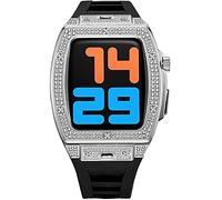 Kit de modificación de la caja de la cubierta del reloj de diamantes bling, para joyas de goma de 45 mm de 44 mm, joyería de metal de metal para mujeres, para iWatch SE 8 7 6 4 5 4 Banda de reemplazo