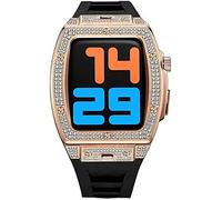 Kit de modificación de la caja de la cubierta del reloj de diamantes bling, para joyas de goma de 45 mm de 44 mm, joyería de metal de metal para mujeres, para iWatch SE 8 7 6 4 5 4 Banda de reemplazo