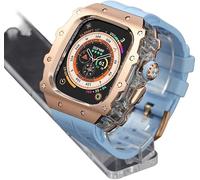 Kit de modificación de la caja de reloj de acero inoxidable de acero inoxidable, para la serie 9/8/7 45 mm Ultra 2 49 mm 44 mm, Bandas de relojes de goma de goma de la cubierta de metal para hombres