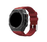 Kit de modificación de la carcasa de metal, for Samsung Galaxy Watch Ultra 47 mm Slicone de silicona for Galaxy Watch 7 Ultra 47 mm Reemplace la correa(Black+red)