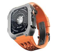 Kit de modificación de la correa de reloj, para 6 5 4 SE 44 mm reemplazar, una banda de titanio de la banda de reloj de goma fluorine de lujo, para iWatch 6/5/4/SE 44 mm Accesorios de actualización de