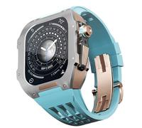 Kit de modificación de la correa de reloj, para 6 5 4 SE 44 mm reemplazar, una banda de titanio de la banda de reloj de goma fluorine de lujo, para iWatch 6/5/4/SE 44 mm Accesorios de actualización de