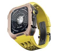 Kit de modificación de la correa de reloj, para 6 5 4 SE 44 mm reemplazar, una banda de titanio de la banda de reloj de goma fluorine de lujo, para iWatch 6/5/4/SE 44 mm Accesorios de actualización de