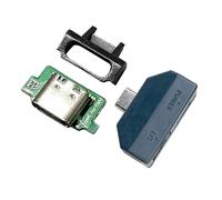Kit de modificación GBM tipo C USB-C + puerto de carga GBA Link Converter de repuesto, para consola de mano Gameboy Game Boy, módulo de interfaz de carga tipo C + soporte + adaptador de conversión