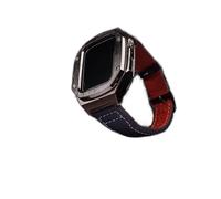 Kit de modificación para la banda 8 7 45 mm Case de bisel de estuche de lujo para iWatch 6 SE 5 44 mm Correa cuero Banda