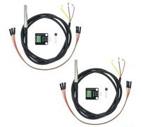 Kit de módulos de sensor con sonda de acero inoxidable impermeable para Arduino y Raspberry Pi, termómetro digital con resolución programable