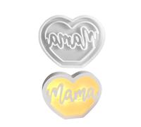 Kit de molde de resina - Molde de chocolate para mamá, creativo | Corazón flexible - accesorio cambiado, decoración del hogar y la oficina, proyecto artístico materno, taller creativo, idea de regalo