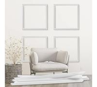 Kit de moldeo de pared para despegar y pegar, 4 juegos de moldura de pared, diseño autoadhesivo para decoración interior del hogar, paneles de revestimiento precortados