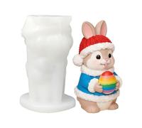 Kit de moldeo de vela de conejo de Pascua de silicona, herramienta de estatuilla de resina reutilizable | artesanal decorativa en forma de conejo, para celebración estacional,