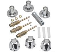 Kit de molduras de bañera y ducha con acabado cromado para configuraciones de grifo de 3 manijas, componentes de metal que proporcionan un funcionamiento estable y atractivo visual (juego)