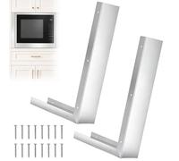 Kit de molduras para microondas, panel de relleno lateral, acero inoxidable | Paquete de 2 piezas de acero inoxidable 304. Rellena huecos alrededor de los microondas integrados de RV y cocina. Incluye