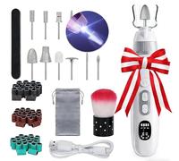 Kit de molinillo de uñas eléctrico profesional para manicura y pedicura, 2000 rpm, 10 velocidades, taladro de uñas inalámbrico con luz LED, molinillo de uñas portátil con pantalla LCD para humanos