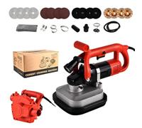Kit de molinillo y pulido de hormigón, ruedas de diamante 4x4, 6 velocidades ajustables 700-3000 RPM, con puerto de polvo para hormigón, granito, mármol cepillado y limpieza