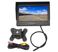 Kit de Monitor de visión Trasera Pantalla IPS de 7 Pulgadas Pantalla HD de 1280x600 Juego de Monitor de Marcha atrás para estacionamiento con Visera Solar Voltaje Amplio Ajustable (RCA)