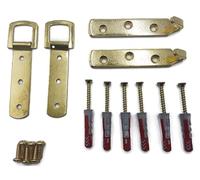Kit de montaje Colgador para colgar de espejo o imagen de gran tamaño chapado en latón - yeso y paredes sólidas - hasta 25 kg
