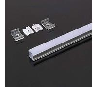 Kit de montaje con difusor para tira LED, 2000x17.2x14.4mm, acabado plateado, ideal para iluminación decorativa y funcional.