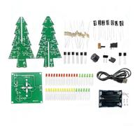 Kit de montaje de árbol de Navidad intermitente LED con circuito de música, proyecto electrónico interactivo para aprendizaje (B)
