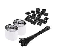 Kit de Montaje de Corbata de Cable, Kit de Organizador de Alambre con Tiras de Sujetador de Abrazaderas y Cornisas Ajustables para el Estudio Doméstico, Oficina, Taller