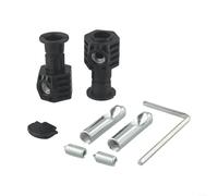 Kit de montaje de inodoro chapado en zinc para colgar en la pared con caja de plástico y componentes de tornillo de acero inoxidable (negro)