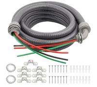 Kit de montaje de látigo de CA de 1/2 pulgada, conducto eléctrico no metálico hermético a líquidos con cable THHN de calibre 10/3 para calentador, aire acondicionado, temporizador, sistema mini split