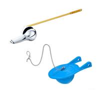 Kit de montaje de mango de inodoro de descarga frontal, barra de metal ajustable, palanca de latón inoxidable de 13 a 21 cm, juego completo de accesorios con tapa de válvula de drenaje, instalación