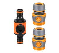 Kit de montaje de manguera de jardín de conexión rápida 2 conectores hembra 1 válvula de doble cierre superficies antideslizantes para riego al aire libre adaptadores de manguera de agua para limpieza