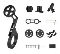 Kit de montaje de manillar de bicicleta para Garmin y para computadoras Bryton con construcción de aleación de aluminio y múltiples soportes para luces y cámaras de acción (curvado)