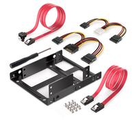 Kit de montaje de metal con soporte adaptador para HDD/SSD de 2 bahías de 2,5 a 3,5 pulgadas