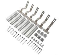 Kit de montaje de panel solar de aluminio para techo de ladrillo, 6005 para juego de rieles fotovoltaicos de aleación T5 con extremo de módulo solar y abrazaderas centrales, fijaciones de soporte