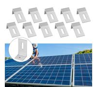 Kit de montaje de paneles solares, abrazaderas de panel solar de aluminio, para techo de metal, techo de estaño, techo plano, techo de hoja, para paneles de 10 W-100 W (10 unidades)