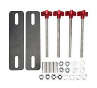 Kit de montaje de placa de tracción todoterreno | Brassets y alfileres ajustables definidos para 4,72-6,69 pulgadas Tracks de recuperación | Soporte universal para rack de techo / (Red)
