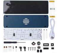 Kit de montaje de reloj digital colorido emocionante proyecto de soldadura para principiantes con funciones de alarma y pantallas RGB vibrantes (azul)