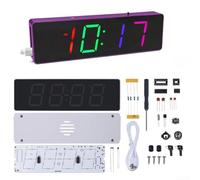 Kit de montaje de reloj digital colorido emocionante proyecto de soldadura para principiantes con funciones de alarma y pantallas RGB vibrantes (morado)