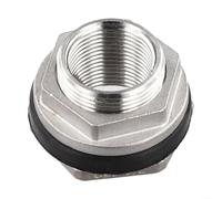 Kit de montaje de tanque de mamparo sin soldadura de acero inoxidable 304 para almacenamiento de agua de lluvia, accesorios de riego de jardín con roscas de 1/2 y 3/4 pulgadas (3/4)