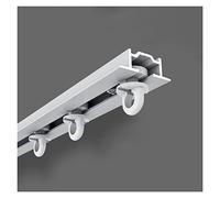 Kit de montaje de techo de aluminio de 16 pies, divisor de privacidad de doble color blanco y negro para riel deslizante empotrado, ideal para balcón y separación de habitaciones