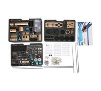 Kit de montaje de tren de vapor de 2 ruedas de 295 piezas, maquinaria metálica, modelo de montaje DIY DM21