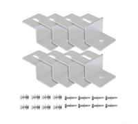 Kit de montaje en panel solar de aluminio robusto con herrajes de acero inoxidable para caravana, caravana, yate, azotea plana para instalación en superficie, color negro, 8 unidades (S, 8 piezas